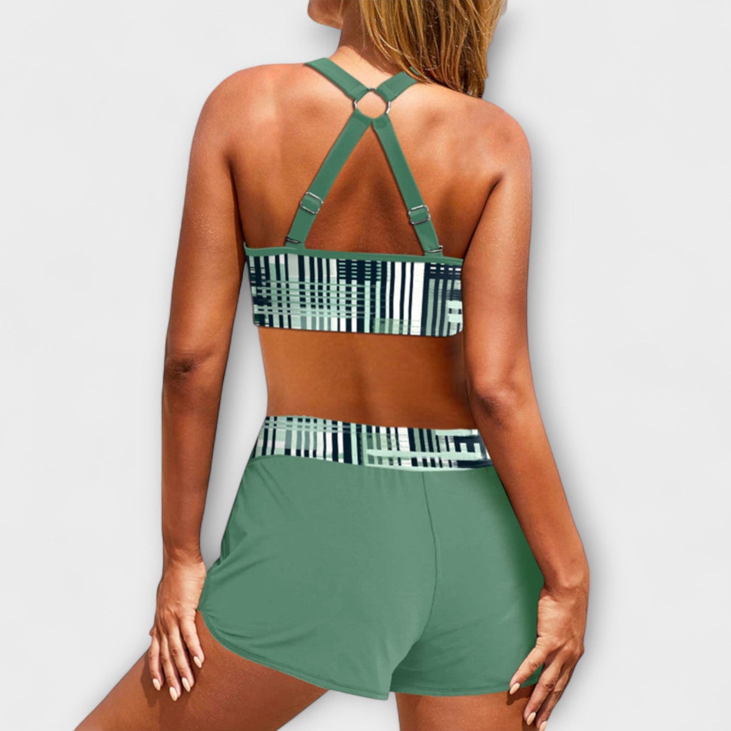 Janelle - Żebrowany Bikini z Wysokim Stanem